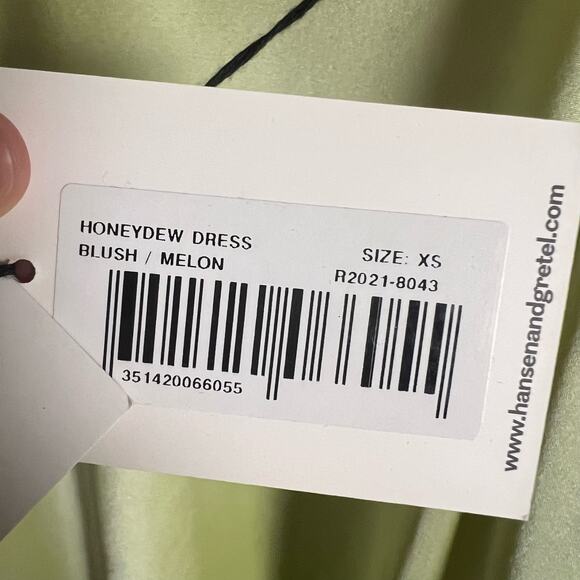 Hansen & Gretel Honeydew Blush Melon Silk Satin Sleeveless Mini Dress Size XS - Picture 10 of 12